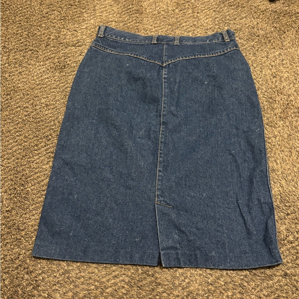Classic Blue Denim Skirt vintage Jappa made in USA size 12/13 - Picture 5 of 5